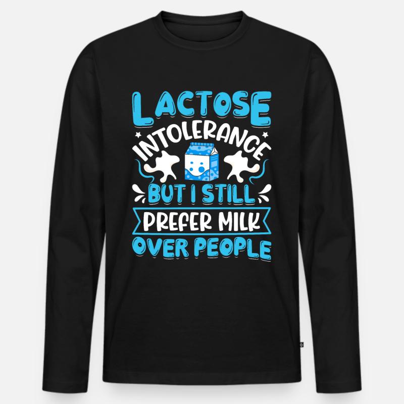 Lactose Intolerant Dairy - Männer Premium Bio Langarmshirt - Schwarz