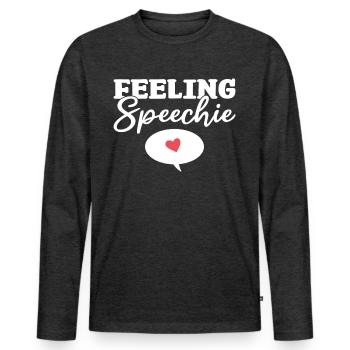 Se sentir orthophoniste - T-shirt manches longues Premium bio Homme - anthracite chiné - Devant - Nico (187cm)
