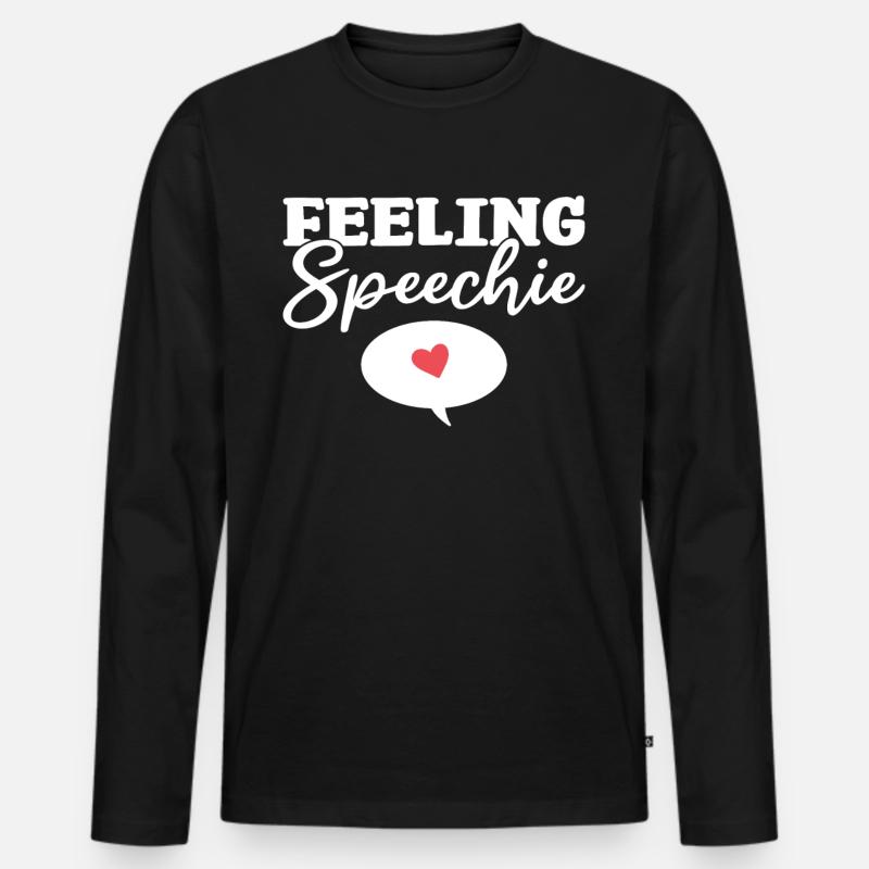 Feeling Speechie Sprachpathologie - Männer Premium Bio Langarmshirt - Schwarz