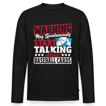 Warnung kann spontan anfangen, über - Männer Premium Bio Langarmshirt - Schwarz - Vorne - Nico (187cm)