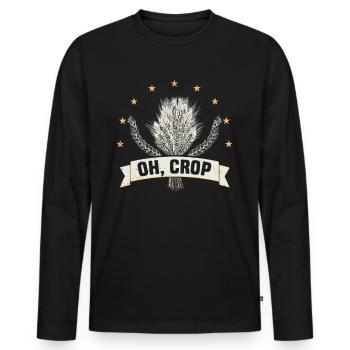 Farmer Farmer Grain Farmer Farm Country Egg - Men's Premium Organic Long Sleeve Shirt - black - Front - Nico (187cm)