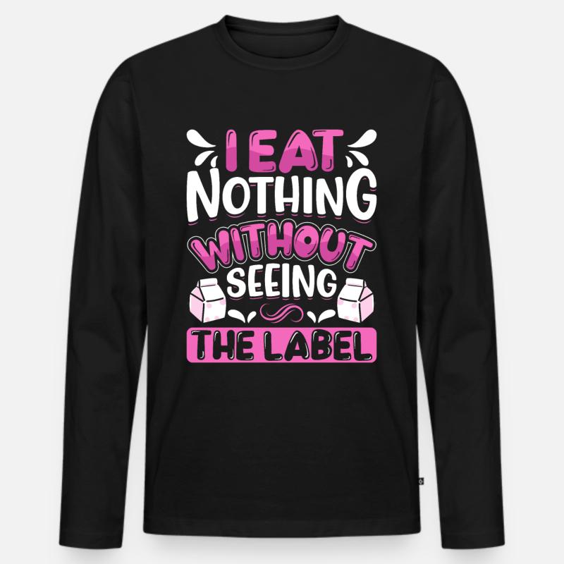 Lactose Intolerant Dairy - Männer Premium Bio Langarmshirt - Schwarz