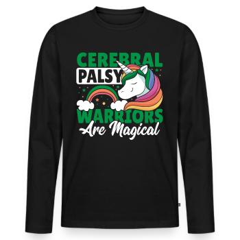 Cerebral Palsy Warriors Are Magical Cerebral - Men's Premium Organic Long Sleeve Shirt - black - Front - Nico (187cm)