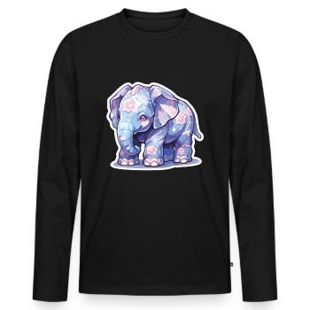 Elephant Elephant Elephant Baby Pachyderm - Men's Premium Organic Long Sleeve Shirt - black - Front - Nico (187cm)
