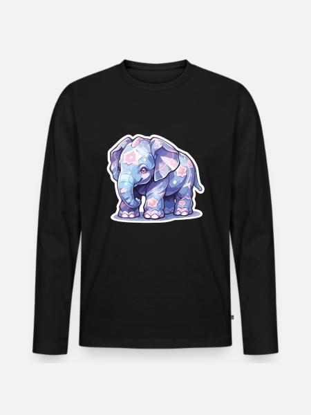 Éléphant Éléphant Éléphant Bébé Pachyderme - T-shirt manches longues Premium bio Homme - noir