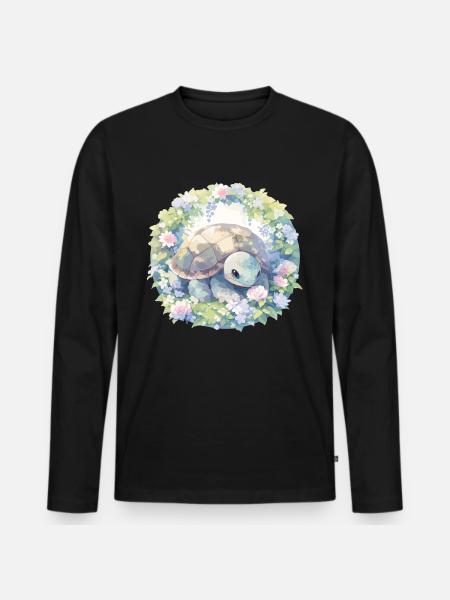 Turtle Lizard Turtle Baby Turtles - Men's Premium Organic Long Sleeve Shirt - black