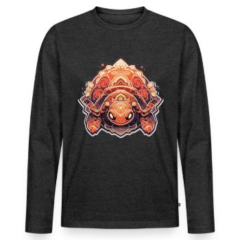 Turtle - Men's Premium Organic Long Sleeve Shirt - heather anthracite - Front - Nico (187cm)