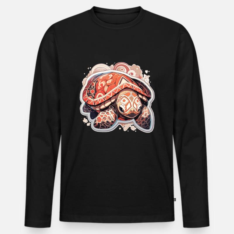 Schildkröte - Männer Premium Bio Langarmshirt - Schwarz