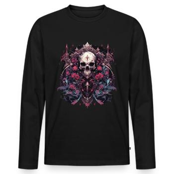 Crâne Crâne Crânes Crâne Squelette - T-shirt manches longues Premium bio Homme - noir - Devant - Nico (187cm)