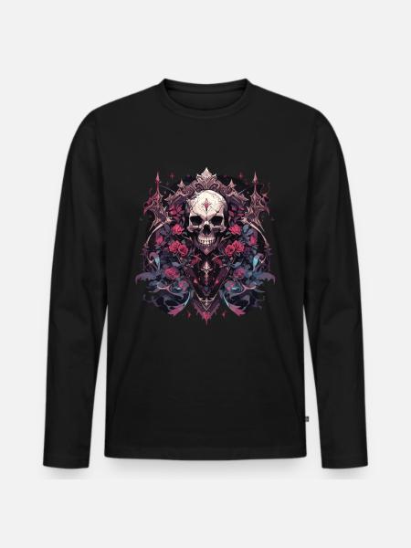 Skull Skull Skulls Skull Skeleton - Men's Premium Organic Long Sleeve Shirt - black