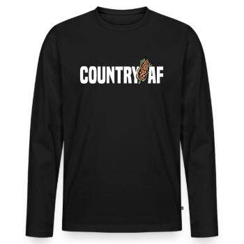 Farmer Farmer Grain Farmer Farm Country Egg - Men's Premium Organic Long Sleeve Shirt - black - Front - Nico (187cm)