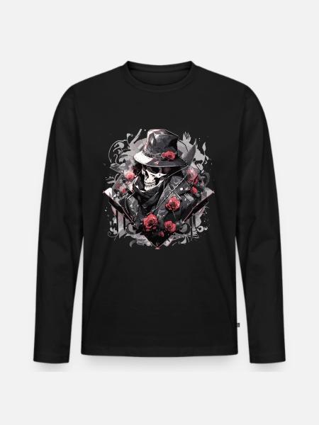 Skull Skull Skulls Skull Skeleton - Men's Premium Organic Long Sleeve Shirt - black