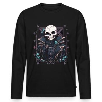 Crâne Crâne Crânes Crâne Squelette - T-shirt manches longues Premium bio Homme - noir - Devant - Nico (187cm)
