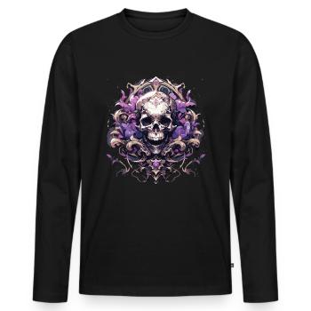 Crâne Crâne Crânes Crâne Squelette - T-shirt manches longues Premium bio Homme - noir - Devant - Nico (187cm)