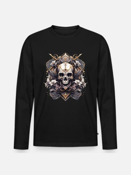 Skull Skull Skulls Skull Skeleton - Men's Premium Organic Long Sleeve Shirt - black