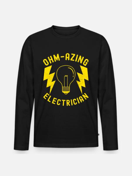 Electrician Electronics Technician - Men's Premium Organic Long Sleeve Shirt - black