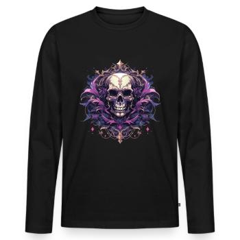 Crâne Crâne Crânes Crâne Squelette - T-shirt manches longues Premium bio Homme - noir - Devant - Nico (187cm)