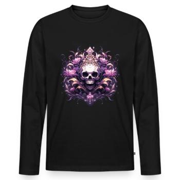 Crâne Crâne Crânes Crâne Squelette - T-shirt manches longues Premium bio Homme - noir - Devant - Nico (187cm)