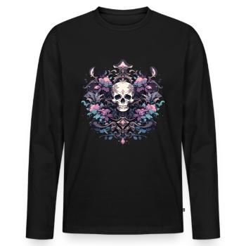 Crâne Crâne Crânes Crâne Squelette - T-shirt manches longues Premium bio Homme - noir - Devant - Nico (187cm)