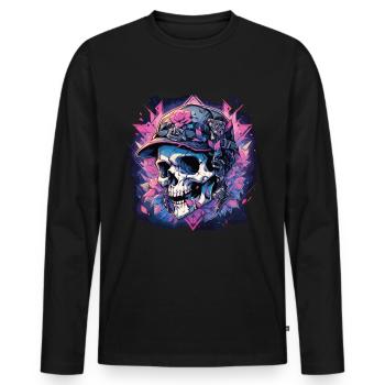 Crâne Crâne Crânes Crâne Squelette - T-shirt manches longues Premium bio Homme - noir - Devant - Nico (187cm)