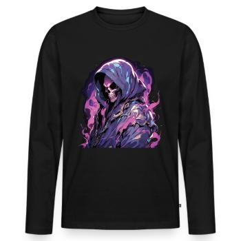 Crâne Crâne Crânes Crâne Squelette - T-shirt manches longues Premium bio Homme - noir - Devant - Nico (187cm)