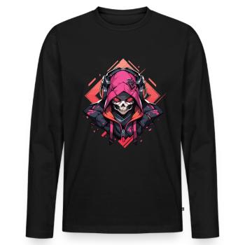 Crâne Crâne Crânes Crâne Squelette - T-shirt manches longues Premium bio Homme - noir - Devant - Nico (187cm)