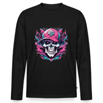Crâne Crâne Crânes Crâne Squelette - T-shirt manches longues Premium bio Homme - noir - Devant - Nico (187cm)