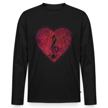 Treble clef, clef, soprano, chanteuse - T-shirt manches longues Premium bio Homme - noir - Devant - Nico (187cm)
