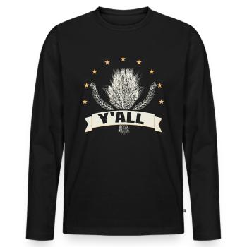 Farmer Farmer Grain Farmer Farm Country Egg - Men's Premium Organic Long Sleeve Shirt - black - Front - Nico (187cm)