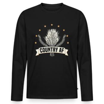 Farmer Farmer Grain Farmer Farm Country Egg - Men's Premium Organic Long Sleeve Shirt - black - Front - Nico (187cm)