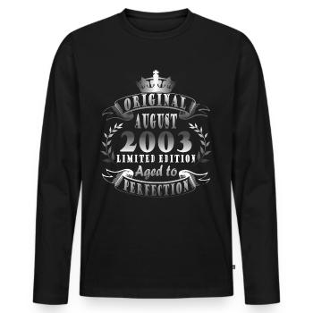 August 2003 Anniversary August 2003 August - Men's Premium Organic Long Sleeve Shirt - black - Front - Nico (187cm)