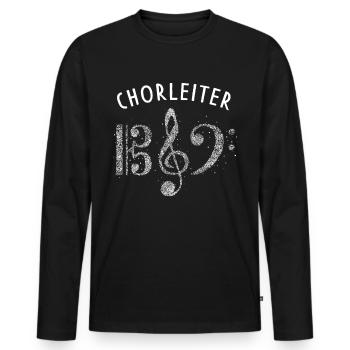 Chorleiter Chor Notenschlüssel Singen Musikverein - Männer Premium Bio Langarmshirt - Schwarz - Vorne - Nico (187cm)