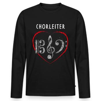 Chorleiter Chor Notenschlüssel Musikverein Musik - Männer Premium Bio Langarmshirt - Schwarz - Vorne - Nico (187cm)