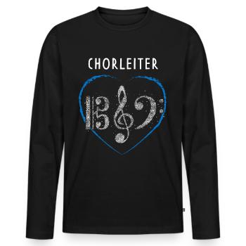 Chorleiter Chor Notenschlüssel Musiker Dirigent - Männer Premium Bio Langarmshirt - Schwarz - Vorne - Nico (187cm)