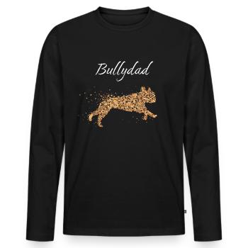 Bully Dad French Bulldog Frenchie Dogs - Men's Premium Organic Long Sleeve Shirt - black - Front - Nico (187cm)