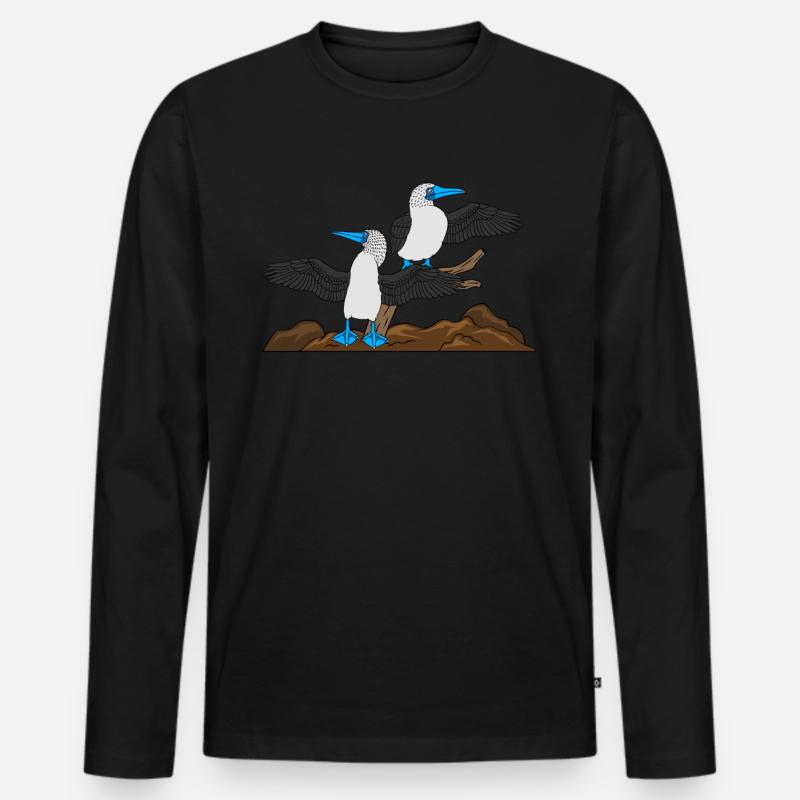Blaufußtölpel - Männer Premium Bio Langarmshirt - Schwarz