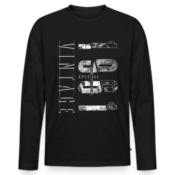 Vintage 1961 Special Edition Year of birth 1961 - Men's Premium Organic Long Sleeve Shirt - black - Front - Nico (187cm)