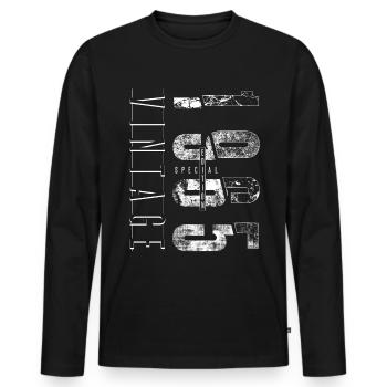 Vintage 1965 Special Edition Year of birth 1965 - Men's Premium Organic Long Sleeve Shirt - black - Front - Nico (187cm)