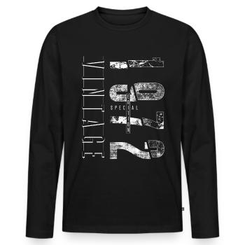 Vintage 1972 Special Edition Year of birth 1972 - Men's Premium Organic Long Sleeve Shirt - black - Front - Nico (187cm)