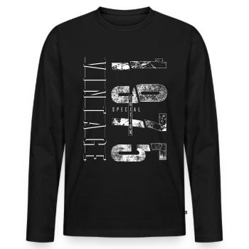 Vintage 1975 Special Edition Year of birth 1975 - Men's Premium Organic Long Sleeve Shirt - black - Front - Nico (187cm)