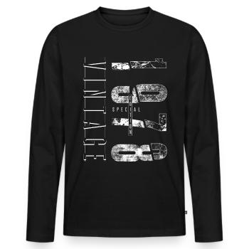 Vintage 1978 Special Edition Geburtsjahr 1978 - Männer Premium Bio Langarmshirt - Schwarz - Vorne - Nico (187cm)