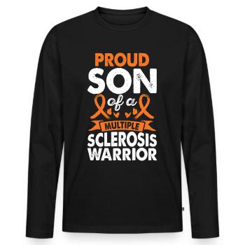 Sohn Multipler Sklerose Krieger Bewusstseinsmonat - Männer Premium Bio Langarmshirt - Schwarz - Vorne - Nico (187cm)