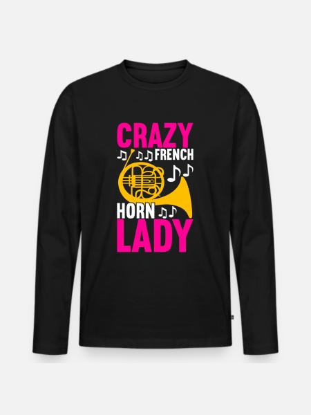 Horn Brass Instrument - Men's Premium Organic Long Sleeve Shirt - black