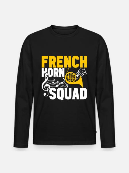 Horn Brass Instrument - Men's Premium Organic Long Sleeve Shirt - black