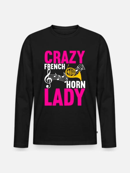 Horn Brass Instrument - Men's Premium Organic Long Sleeve Shirt - black