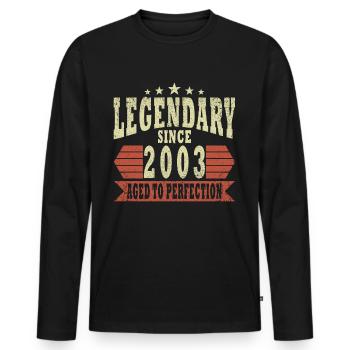 2003 Vintage Birthday Year of birth 2003 Gift - Men's Premium Organic Long Sleeve Shirt - black - Front - Nico (187cm)