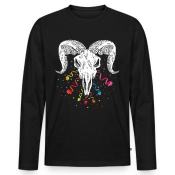 Équipe de football Confetti Confetti Carnaval de Cologne - T-shirt manches longues Premium bio Homme - noir - Devant - Nico (187cm)