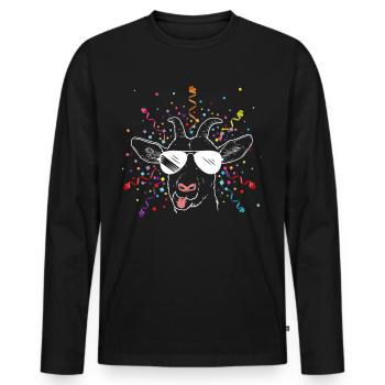 Carnaval de Cologne Carnaval de Cologne Confettis Carnaval Carnaval - T-shirt manches longues Premium bio Homme - noir - Devant - Nico (187cm)