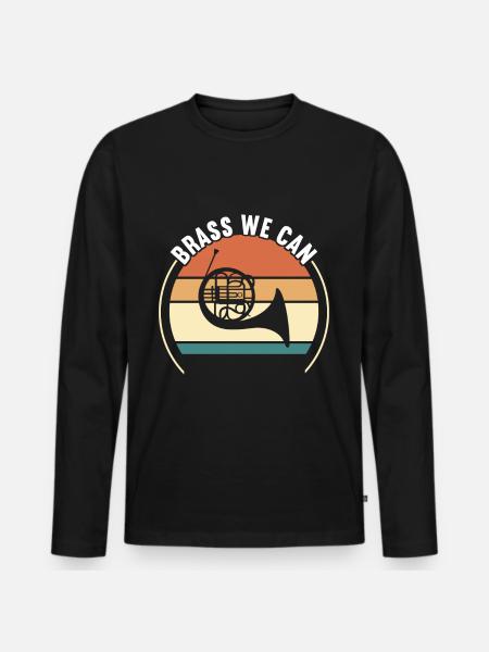 Horn Brass Instrument - Men's Premium Organic Long Sleeve Shirt - black