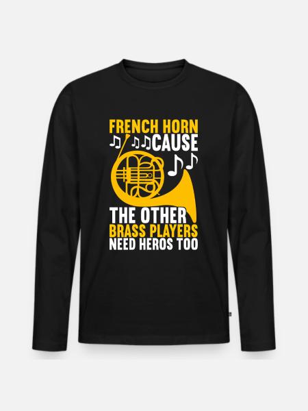 Horn Brass Instrument - Men's Premium Organic Long Sleeve Shirt - black